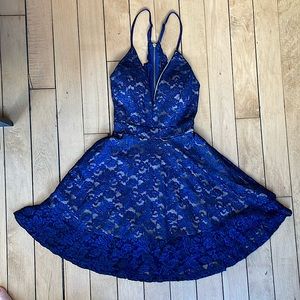 Midnight blue sparkle mini dress